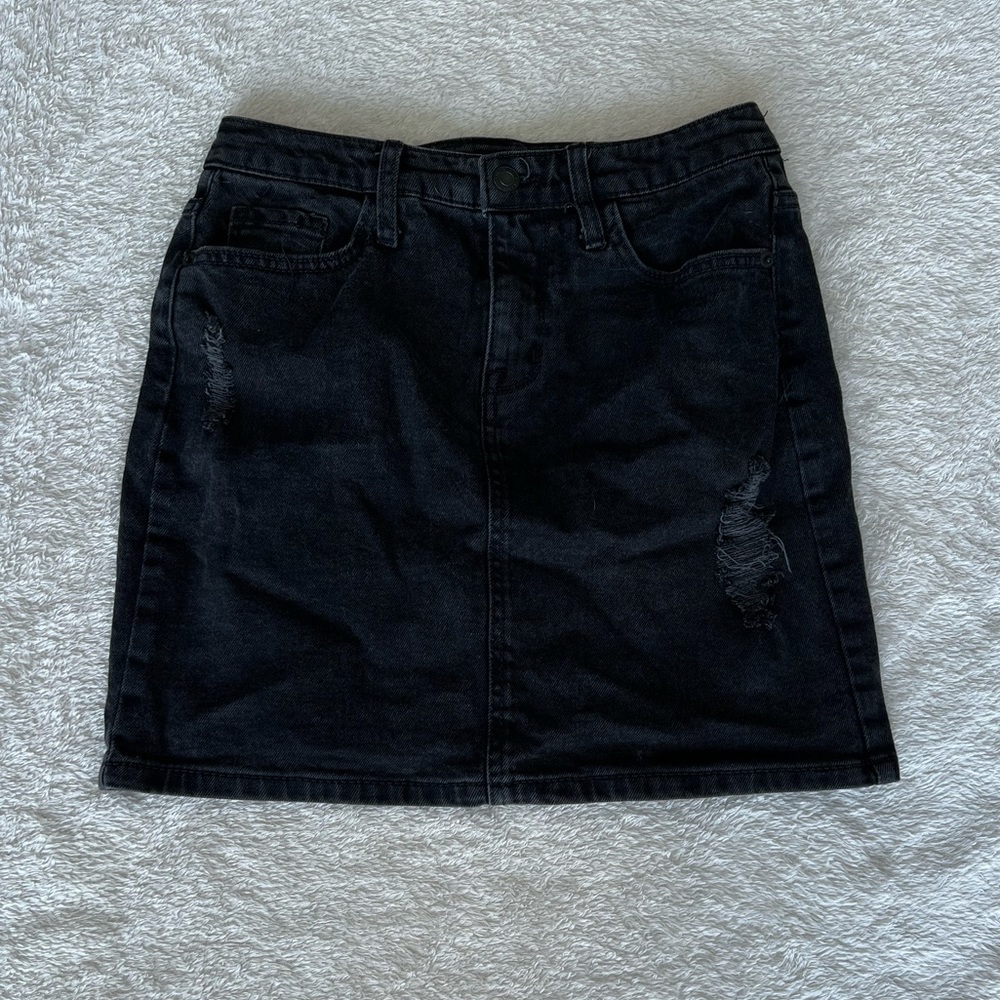 Black Jean Skirt